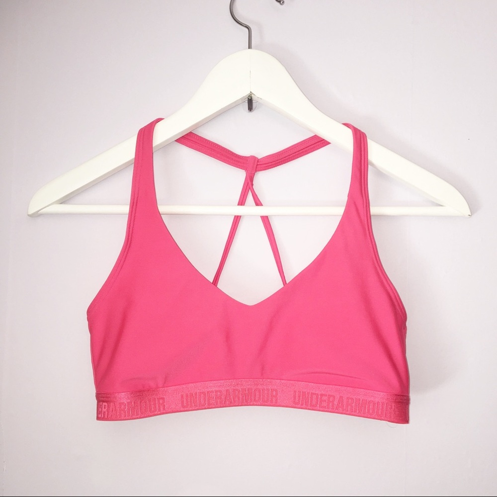 🦋 UNDER ARMOUR Sports Bra XS Pink Fuschia Gym